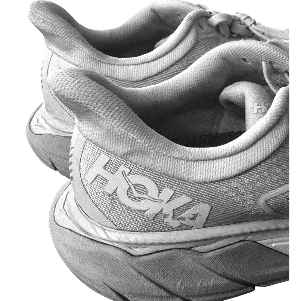 Hoka One One Women's Athletic Shoes in White and Gray